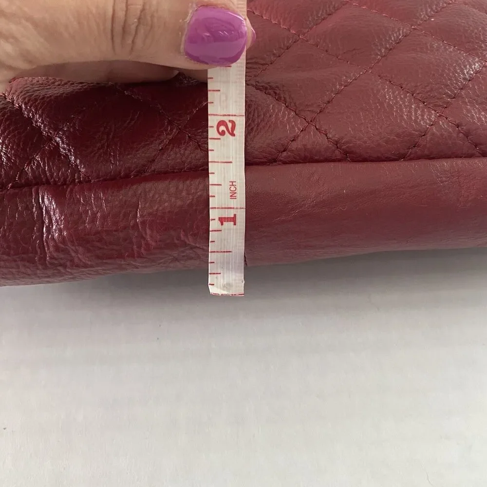 Osprey London Red Genuine Leather Quilted Laptop/Travel Bag
